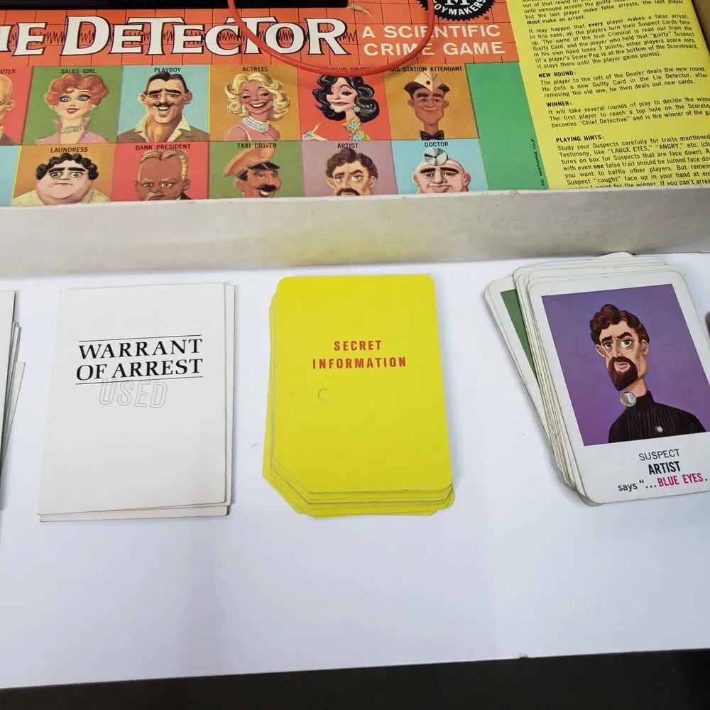 Vintage Retro 1960 Mattel LIE DETECTOR Board Game Semi-Complete